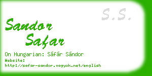 sandor safar business card
